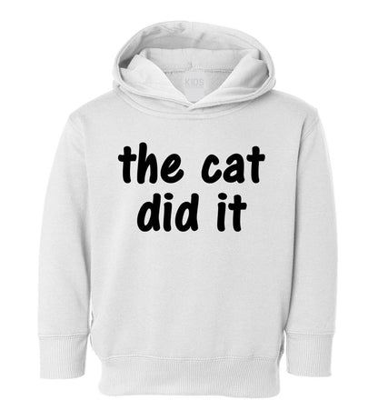 The Cat Did It Toddler Boys Pullover Hoodie White