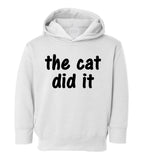 The Cat Did It Toddler Boys Pullover Hoodie White