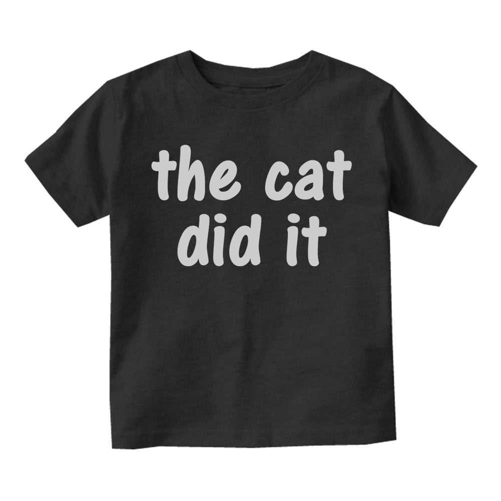 The Cat Did It Toddler Boys Short Sleeve T-Shirt Black