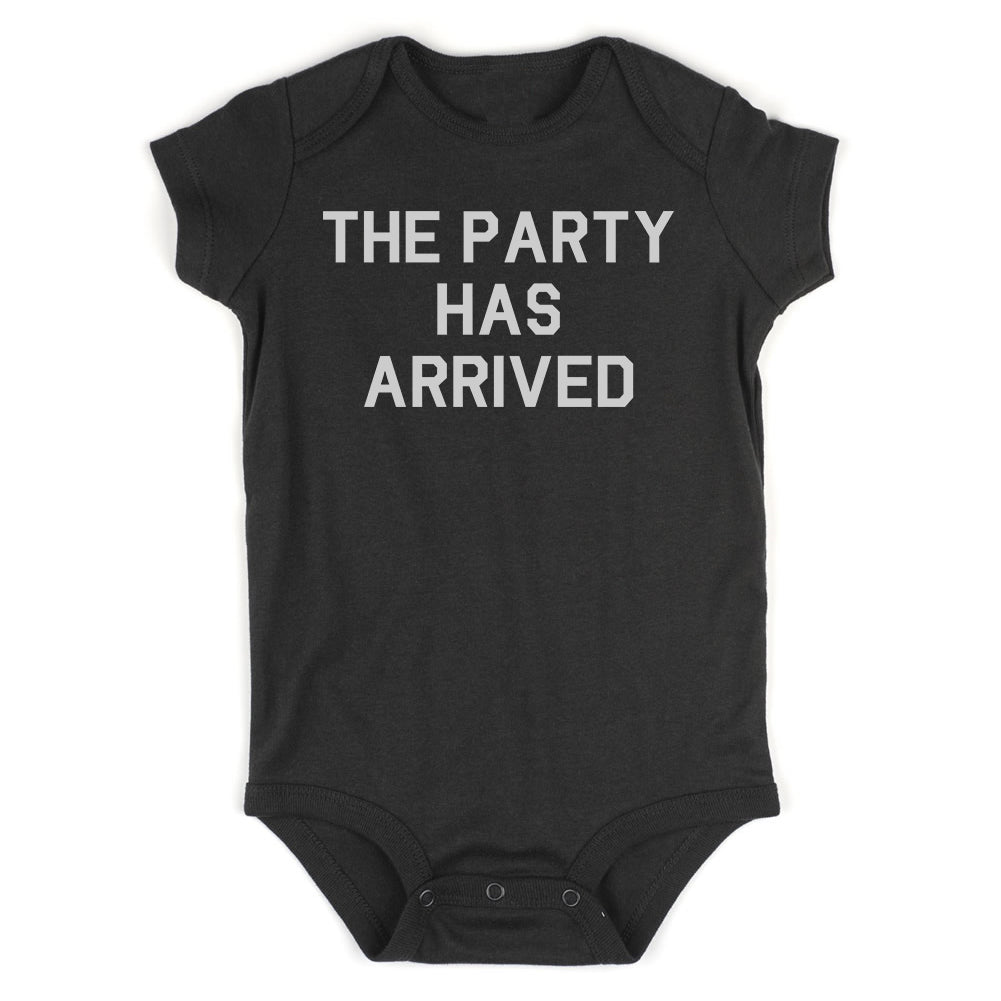 The Party Has Arrived Birthday Infant Baby Boys Bodysuit Black