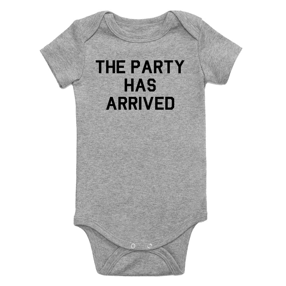 The Party Has Arrived Birthday Infant Baby Boys Bodysuit Grey