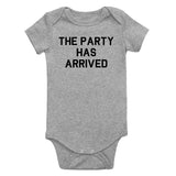 The Party Has Arrived Birthday Infant Baby Boys Bodysuit Grey