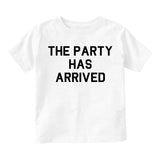 The Party Has Arrived Birthday Toddler Boys Short Sleeve T-Shirt White