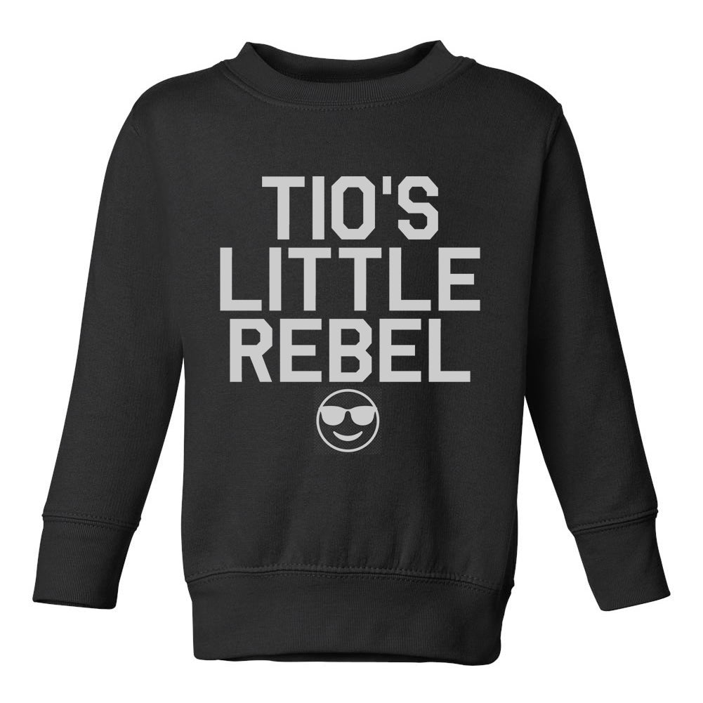 Tios Little Rebel Emoji Toddler Boys Crewneck Sweatshirt Black