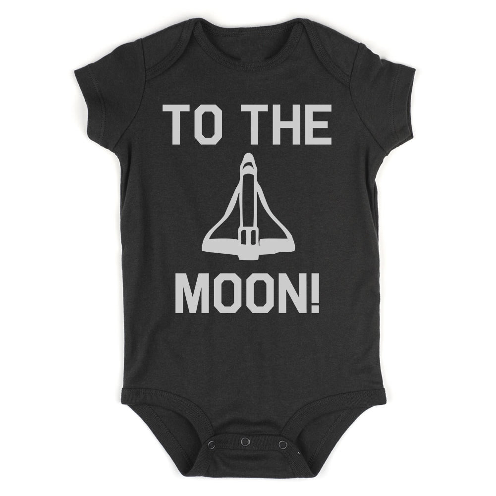 To The Moon Infant Baby Boys Bodysuit Black