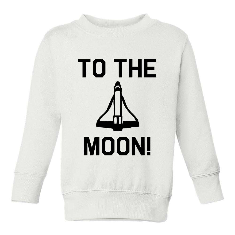 To The Moon Toddler Boys Crewneck Sweatshirt White