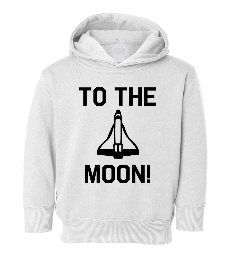 To The Moon Toddler Boys Pullover Hoodie White