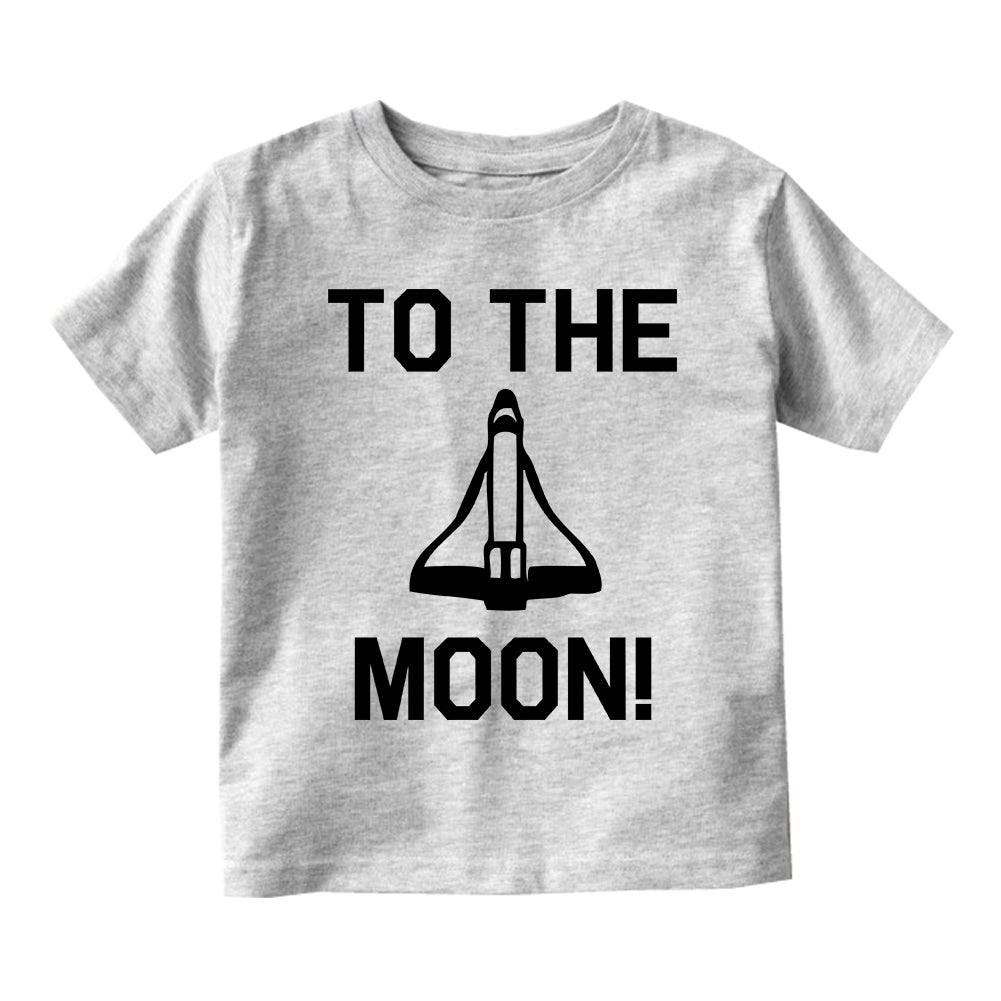 To The Moon Toddler Boys Short Sleeve T-Shirt Grey