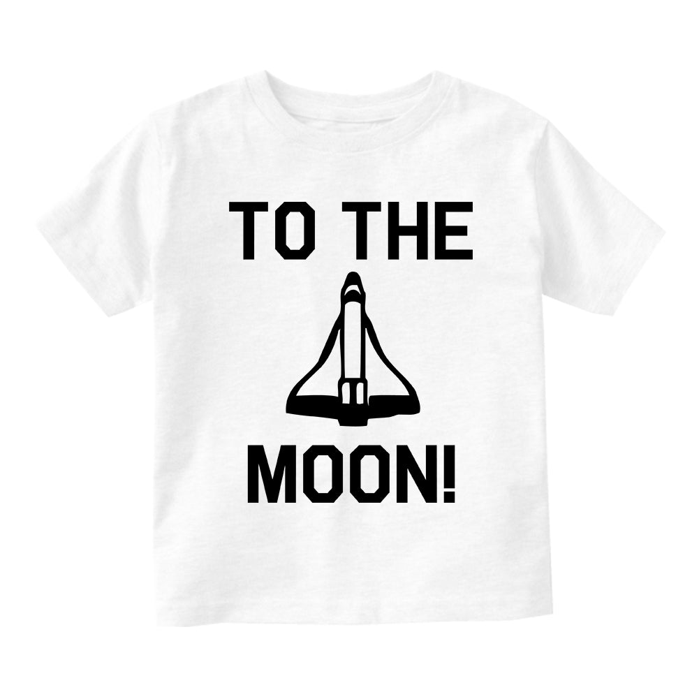 To The Moon Toddler Boys Short Sleeve T-Shirt White