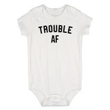 Trouble AF Infant Baby Boys Bodysuit White