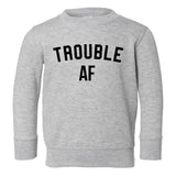Trouble AF Toddler Boys Crewneck Sweatshirt Grey
