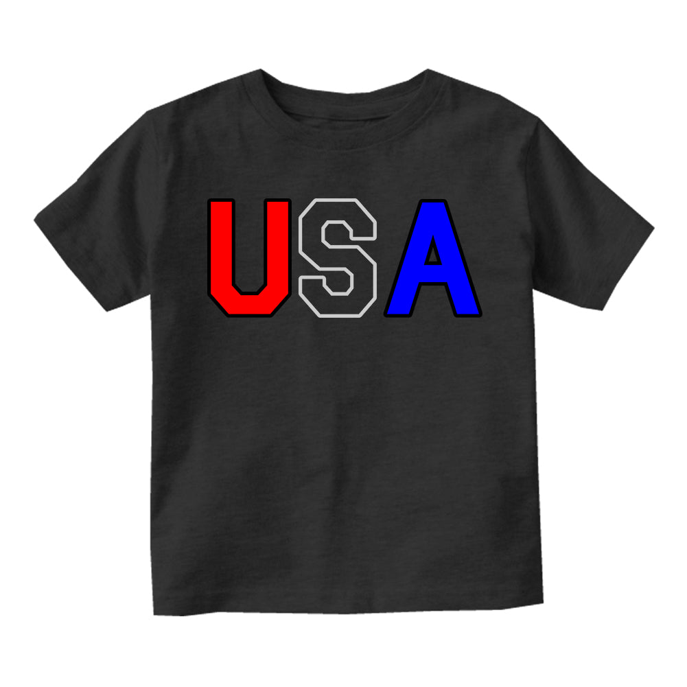 USA Infant Baby Boys Short Sleeve T-Shirt Black