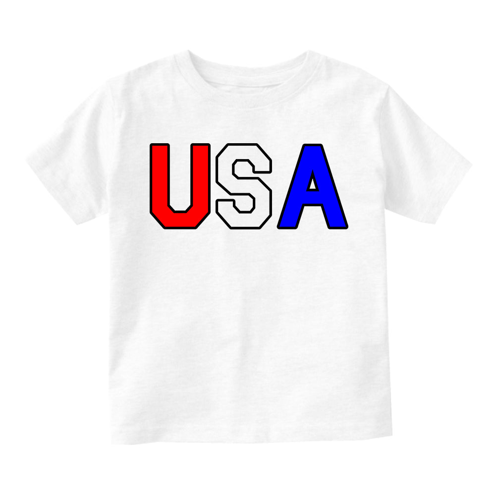 USA Infant Baby Boys Short Sleeve T-Shirt White