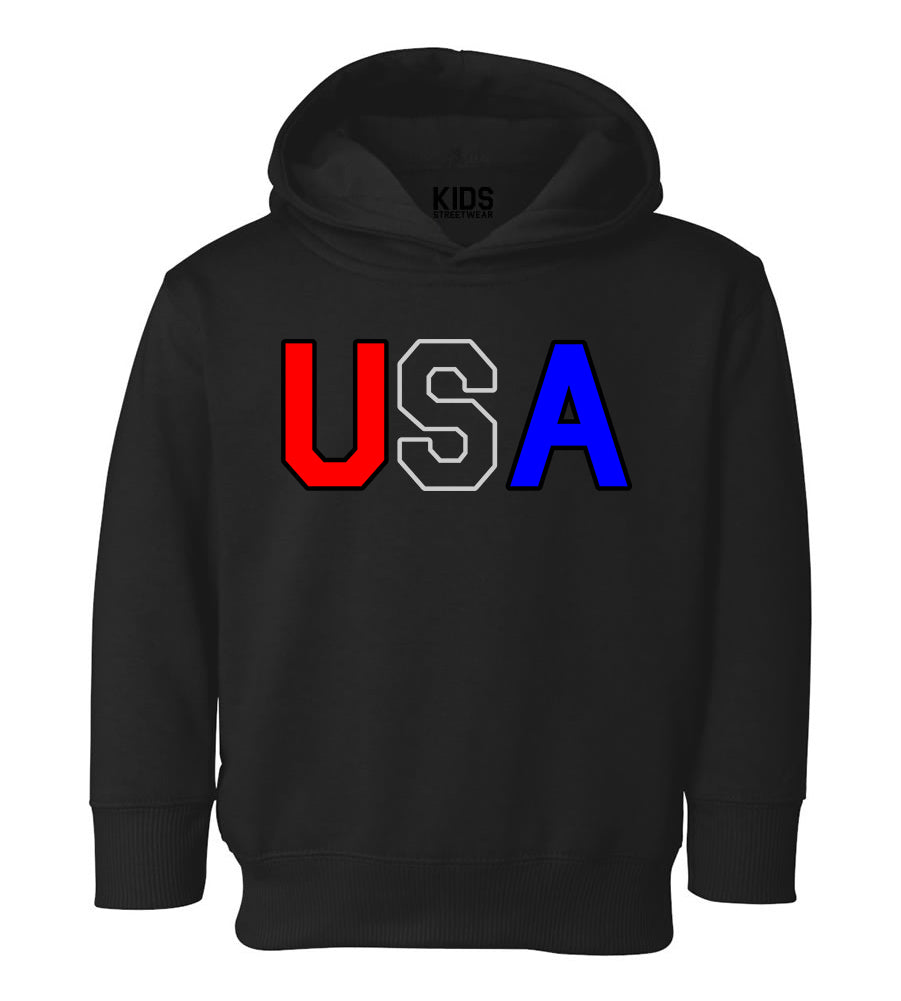 USA Toddler Boys Pullover Hoodie Black