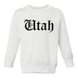 Utah State Old English Toddler Boys Crewneck Sweatshirt White