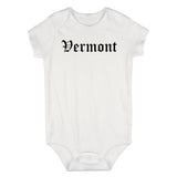 Vermont State Old English Infant Baby Boys Bodysuit White