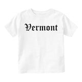 Vermont State Old English Infant Baby Boys Short Sleeve T-Shirt White