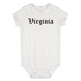 Virginia State Old English Infant Baby Boys Bodysuit White