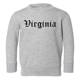 Virginia State Old English Toddler Boys Crewneck Sweatshirt Grey