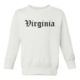 Virginia State Old English Toddler Boys Crewneck Sweatshirt White
