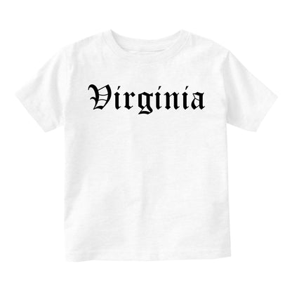 Virginia State Old English Toddler Boys Short Sleeve T-Shirt White