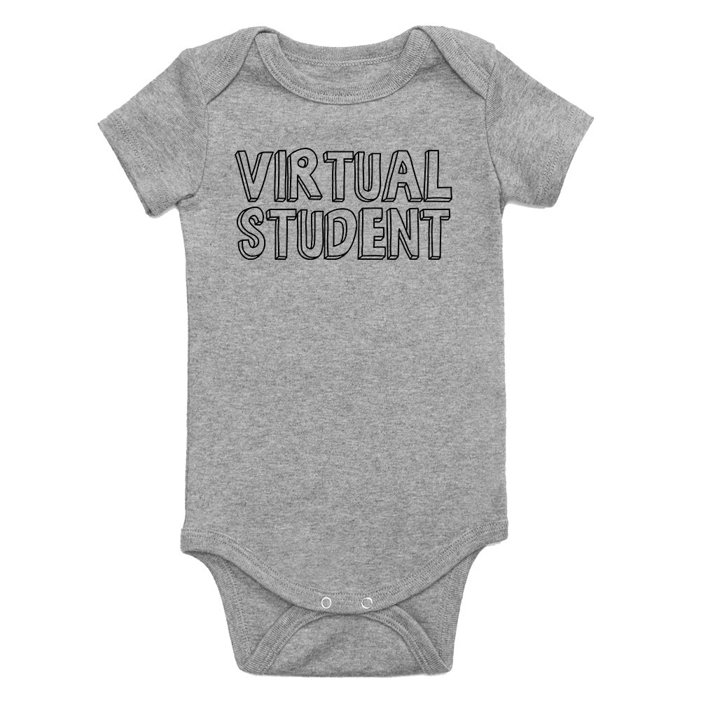 Virtual Student School Infant Baby Boys Bodysuit Grey