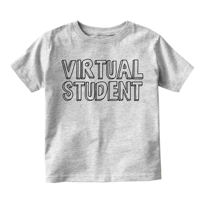 Virtual Student School Infant Baby Boys Short Sleeve T-Shirt Grey