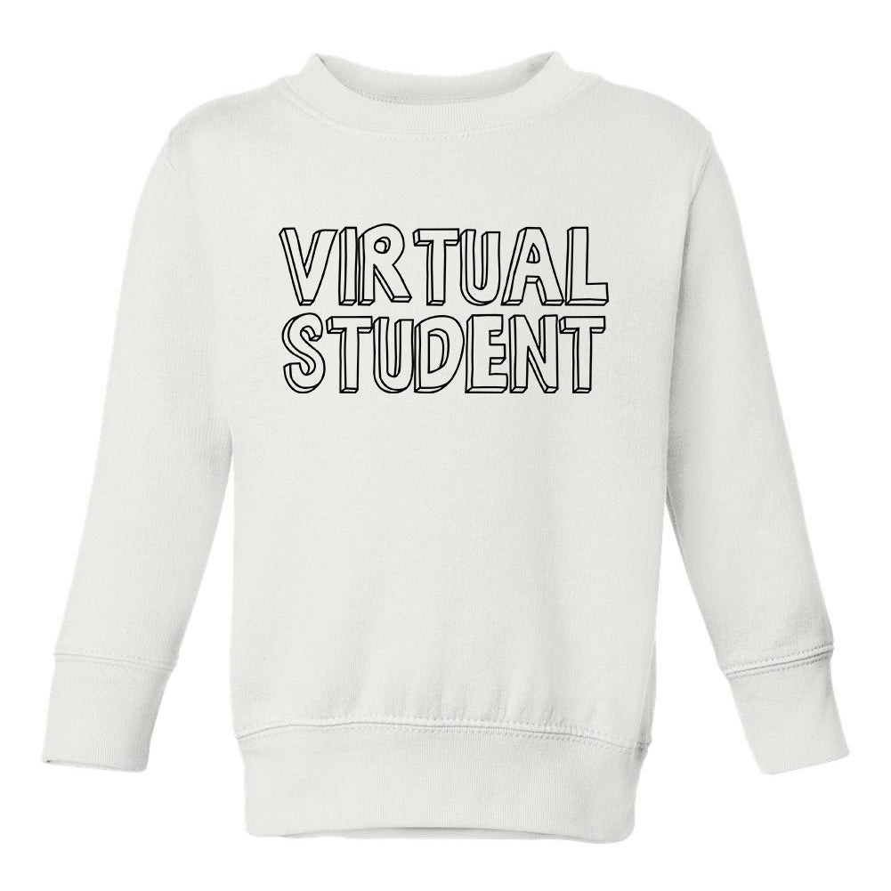 Virtual Student School Toddler Boys Crewneck Sweatshirt White