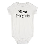 West Virginia State Old English Infant Baby Boys Bodysuit White