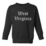 West Virginia State Old English Toddler Boys Crewneck Sweatshirt Black