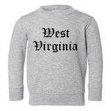 West Virginia State Old English Toddler Boys Crewneck Sweatshirt Grey
