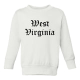 West Virginia State Old English Toddler Boys Crewneck Sweatshirt White