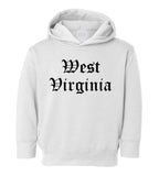 West Virginia State Old English Toddler Boys Pullover Hoodie White