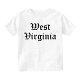 West Virginia State Old English Toddler Boys Short Sleeve T-Shirt White