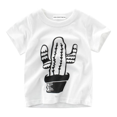 White Cactus Graphic RM Toddler Boys Short Sleeve T-Shirt