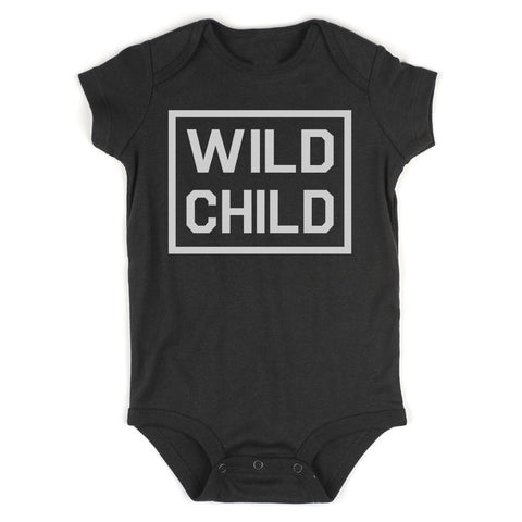 Wild Child Box Logo Infant Baby Boys Bodysuit Black