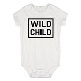 Wild Child Box Logo Infant Baby Boys Bodysuit White
