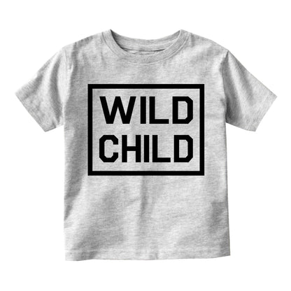 Wild Child Box Logo Infant Baby Boys Short Sleeve T-Shirt Grey