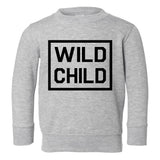 Wild Child Box Logo Toddler Boys Crewneck Sweatshirt Grey