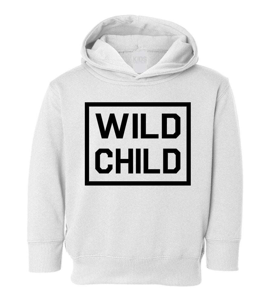 Wild Child Box Logo Toddler Boys Pullover Hoodie White