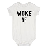 Woke AF Infant Baby Boys Bodysuit White