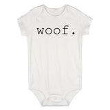 Woof Dog Sound Baby Bodysuit One Piece White