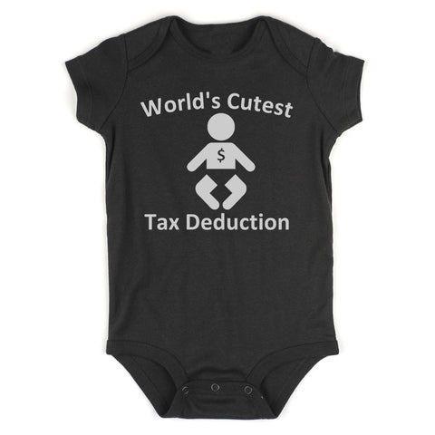Worlds Cutest Tax Deduction Funny Taxes Infant Baby Boys Bodysuit Black