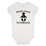 Worlds Cutest Tax Deduction Funny Taxes Infant Baby Boys Bodysuit White