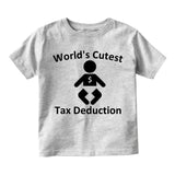 Worlds Cutest Tax Deduction Funny Taxes Infant Baby Boys Short Sleeve T-Shirt Grey