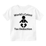 Worlds Cutest Tax Deduction Funny Taxes Infant Baby Boys Short Sleeve T-Shirt White