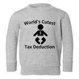 Worlds Cutest Tax Deduction Funny Taxes Toddler Boys Crewneck Sweatshirt Grey