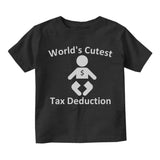 Worlds Cutest Tax Deduction Funny Taxes Toddler Boys Short Sleeve T-Shirt Black