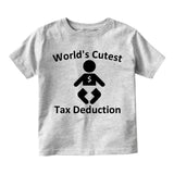 Worlds Cutest Tax Deduction Funny Taxes Toddler Boys Short Sleeve T-Shirt Grey