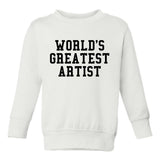 Worlds Greatest Artist Art Graphic Designer Toddler Boys Crewneck Sweatshirt White